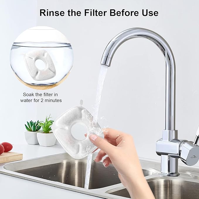 Brand 16 Pack Replacement Filters & 16 Pack Replacement Pre-Filter Sponges for Veken 95oz/2.8L Bellflower Pet Fountain Cat Water Fountain Dog Water Dispenser