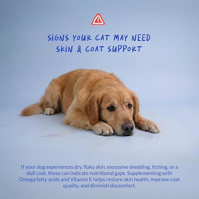 Omega 3 Fish Oil for Dogs - 120 Chewable Tablets - with Omega 3, 6, and 9, Vitamin E for Dog Shedding, Itchy, Dry Skin, Joint & Heart Support