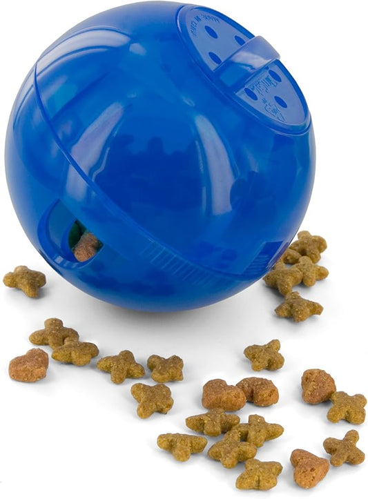 PetSafe SlimCat Interactive Feeder - Combines Play with Mealtime - Adjustable Portions - BPA-Free Plastic - Slow Feeder for Digestion - Lightweight, Dishwasher-Safe Toy - Blue
