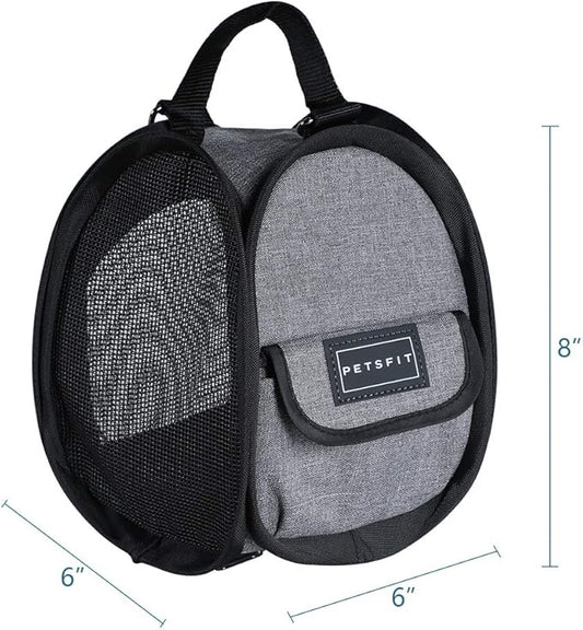 Petsfit Hamster Carrier Small Animal Bag for Sugar Glider,Hedgehog,Tortoise,Teacup Dogs,Baby Guinea Pig - Lightweigh Carriers with Shoulder Strap,Breathable Mesh Window,Removable Mat,Side Pockets