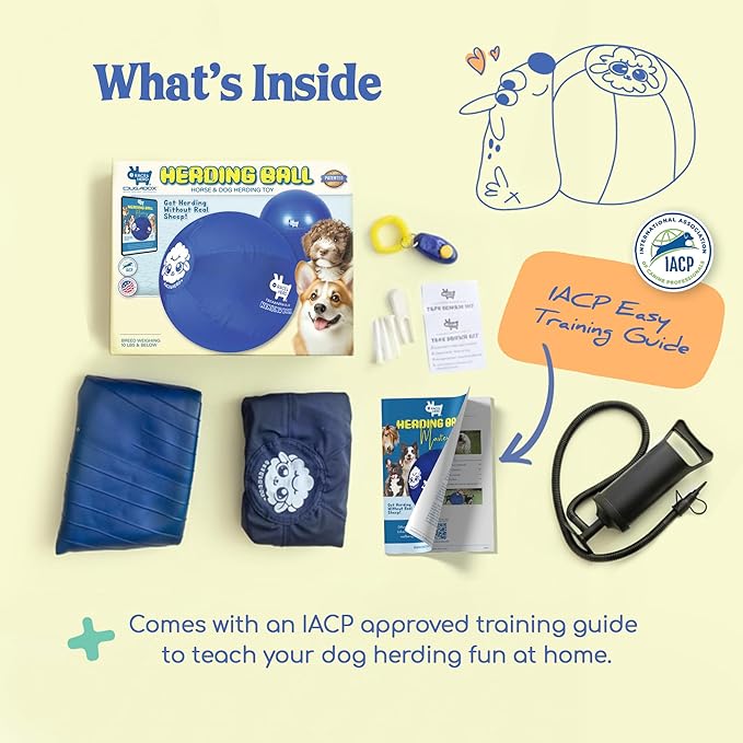 Race&Herd 25" Original XXL Herding Ball for Dogs Large - Herding Toys, Durable Outdoor Big Dog Herding Ball for Australian Shepherd, Corgis, Border Collie Ball & Other Medium to Large Breeds (Blue)