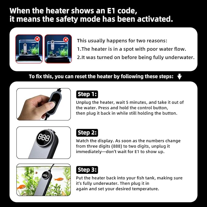 boxtech 300w Fish Tank Heater - Aquarium Heater with Led Digital Display, External Temperature Controller, Overheat Protection for 35 to 70 Gallon Tank