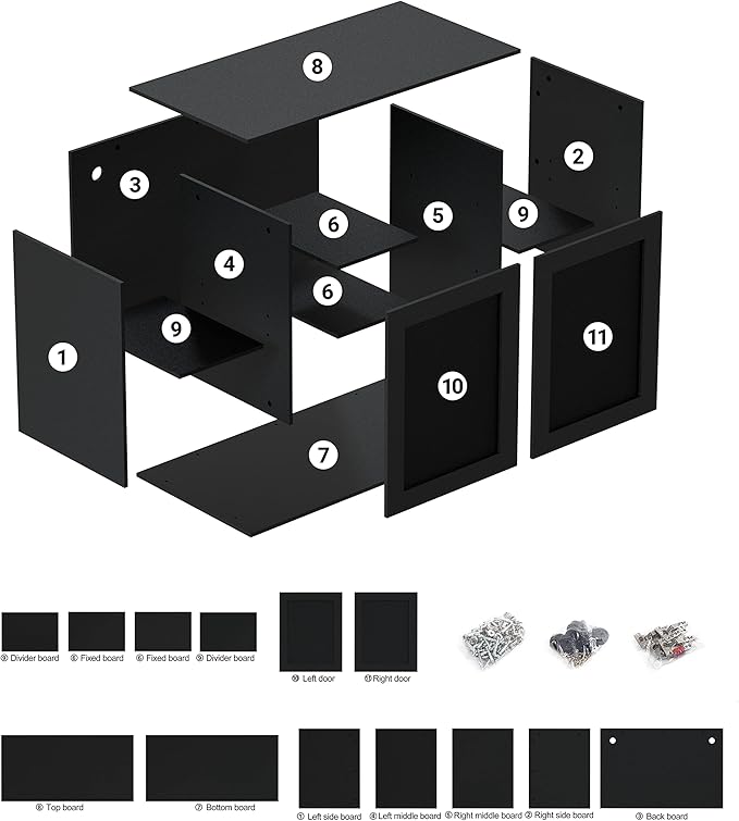REPTI ZOO Storage Cabinet Terrarium Stand 48" x 24" x 30" for 30" Aquarium Tanks Reptile Terrariums, 6 Large Storage Shelves for Accessories Organization, Extra Holes for Wire Pass