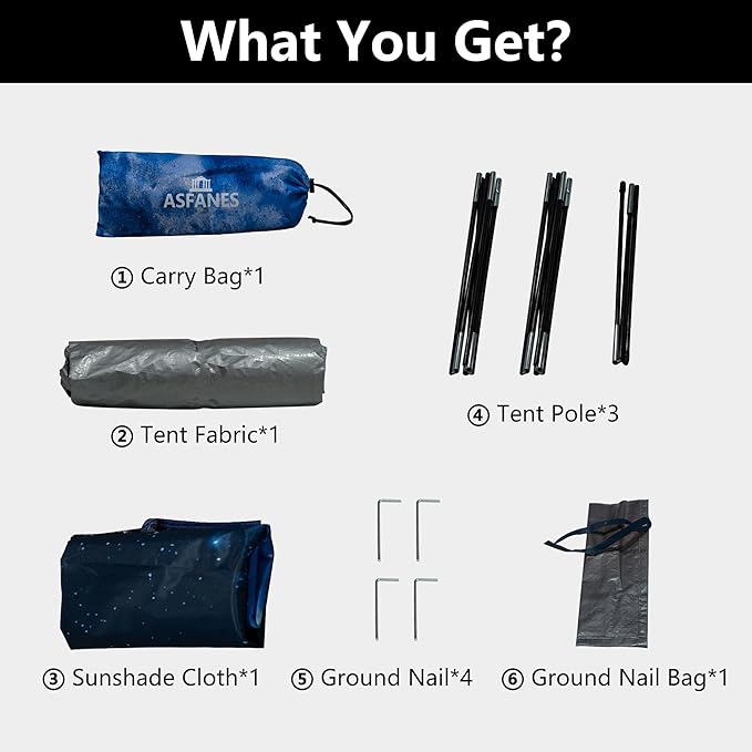 ASFANES Outdoor Waterproof Pet Camping Tent, Cave Bed for Indoor Cats and Small Dogs, Portable Cat House Dog House, 21.6x21.6x14.9'', Navy Blue, S.