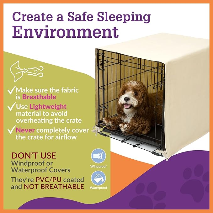 Pet Dreams Dog Crate Cover - Breathable Fabric Kennel Topper for Single-Door Crates, Fits iCrate Dog Cages 18, 24, 30, 36, 42, 48 Inches (Grey, Medium, 30")
