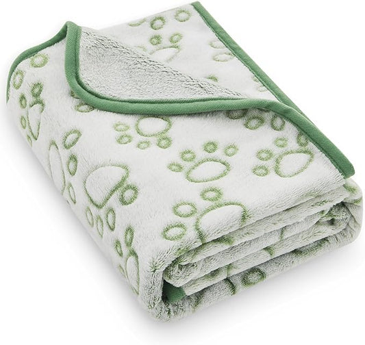 Green Throw Dog Blanket for Puppy Gifts, Dog Stuff Used for Pet Beds, Washable Soft Puppy Essentials Accesssories