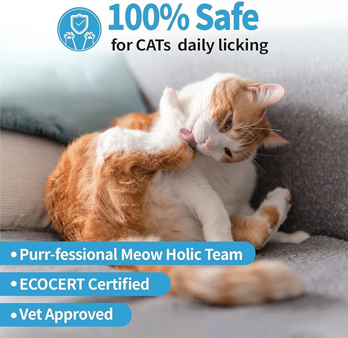 Mooncat Waterless Cat Shampoo and Brush Kit - No Rinse Foam Bath for Long Hair Cats - Grooming for Sensitive Skin, Detangling, Paraben-Free, pH Balanced - Licking Safe (5 oz)