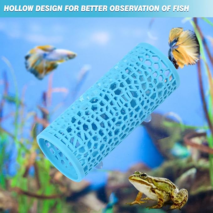 Abizoo Betta Fish Tunnel Hideout for Aquarium Decoration Hollow Coral Design Smooth Finish, Fish Tank Accessory Habitat Cave for Betta Shrimp Guppies Neon Tetras Zebra Danios and Other Small Fish