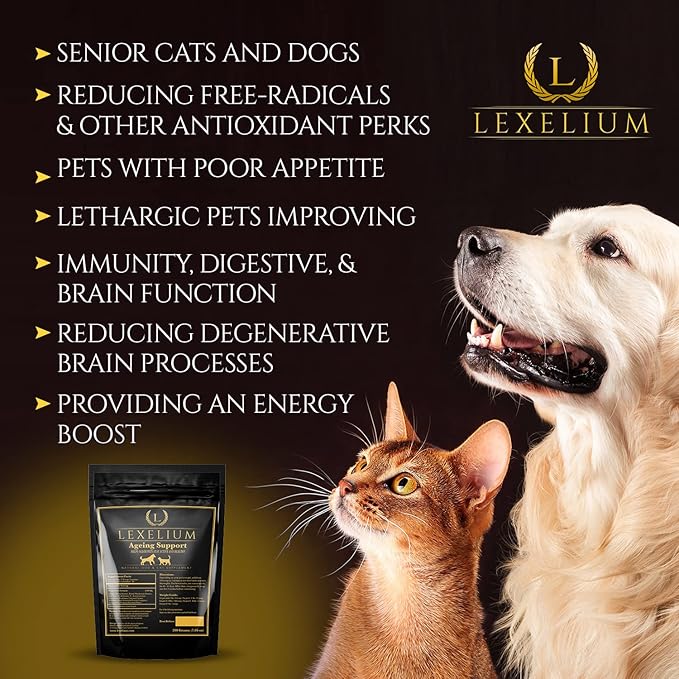 Antioxidant for Senior Dogs and Cats - Provides Comprehensive Liver, Bone, Brain and Immunity Support – Reduces Free Radicals – Organic Energy Booster for Older Dogs and Cats - 200G