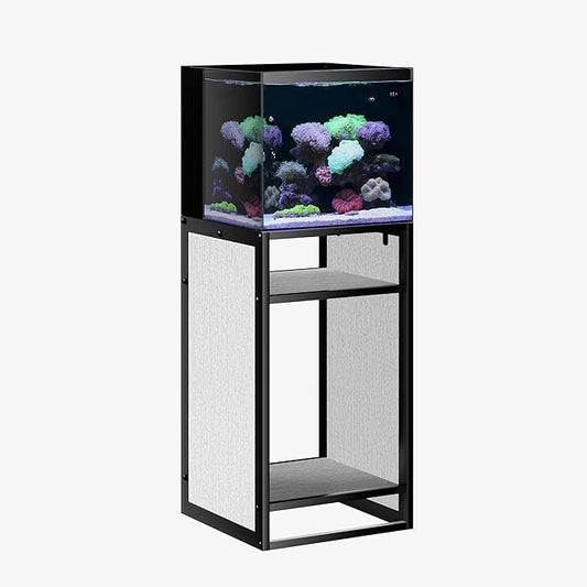 LANDEN Washed Oak Wood Metal Frame Stand, Three-Shelf for Fish Tanks up to 20 Gal, CLX45-45x45x80cm (17.7x17.7x31.49 in), for Fish Tanks and Reptile Terrariums, Home & Office Use