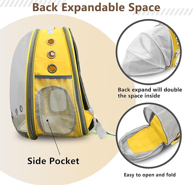 TOYSINTHEBOX Cat Backpack Carrier Bubble Expandable Foldable Breathable Pet Carrier Dog Carrier