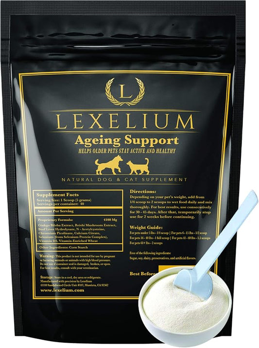 Antioxidant for Senior Dogs and Cats - Provides Comprehensive Liver, Bone, Brain and Immunity Support – Reduces Free Radicals – Organic Energy Booster for Older Dogs and Cats - 200G