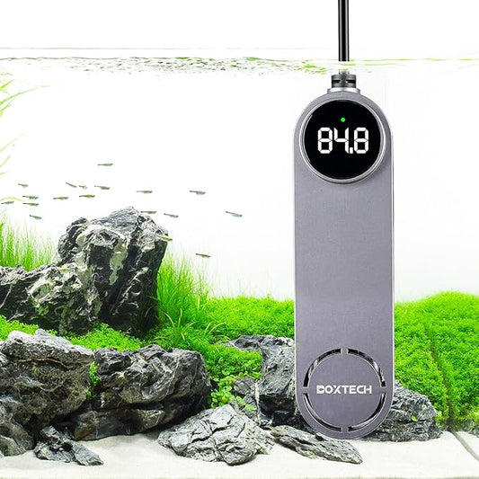 boxtech Aquarium Heater, Fish Tank Heater for 25 to 40 Gallon Tanks, 200w Submersible Water Heater with Digital Thermometer, Overheat Protection