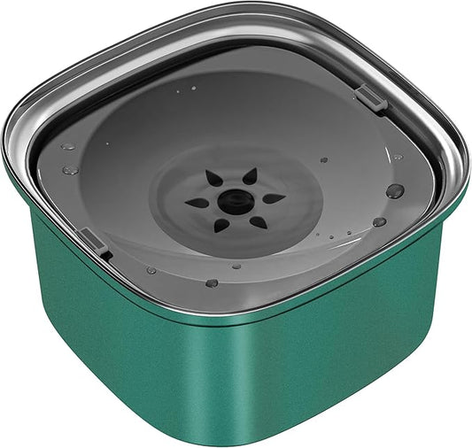 UPSKY 3L Dog Water Bowl 101oz Stainless Steel No Spill Large Capacity Dog Food Water Bowl Slow Water Feeder, Spill Proof Pet Water Dispenser Vehicle Carried Travel Water Bowls