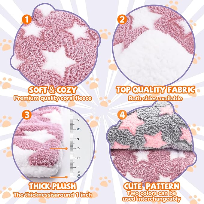 CHICAUP 2 Pcs Self Warming Cat Bed, Self Heating Pet Mat for Cats & Dogs Soft Calming Cat Bed Mat Reflects Body Heat Warm Washable Pet Pad for Crates, Floors, Indoor, Outdoor (31×23.6 Inch)