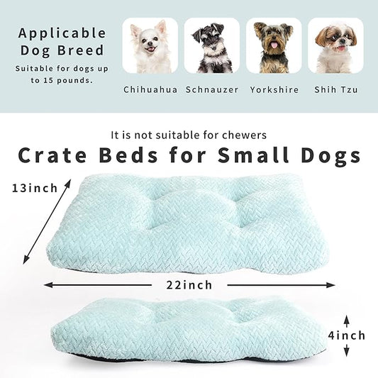 Dog Bed for Small Dogs Crate Washable 22 inch Dog Mats for Sleeping,Up to 15 lbs Soft and Fluffy Sage Green S