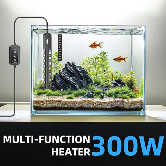FREESEA Aquarium Heater for Fish Tank: 100W/200W/300W/500W Submersible Fish Tank Heater with Over-Temperature and Off-Water Protection for 40-75 Gallon Saltwater and Freshwater
