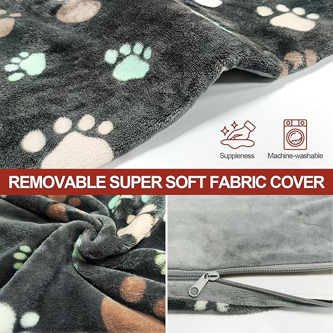 GOLOPET Extra Large Dog Heating Pad 47x30 in with Smart Thermostat Switch and Power Line Protection Tube,Obtained MET and UL Dual Certification,Waterproof Pet Heating Pad for Dogs-Black