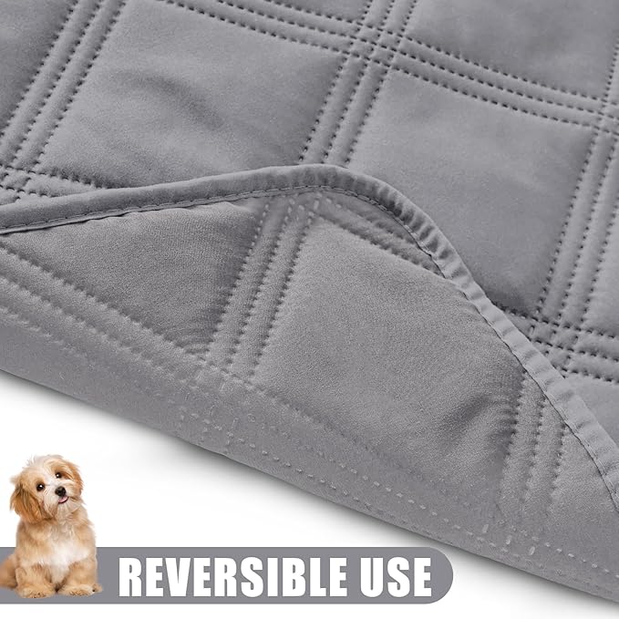 Smiry Waterproof Dog Bed Cover Blanket 52x82, Soft Reversible Pet Blanket, Washable Leakproof Cats Dogs Couch Cover for Sofa, Couch, Furniture, Lattice, Grey/Grey