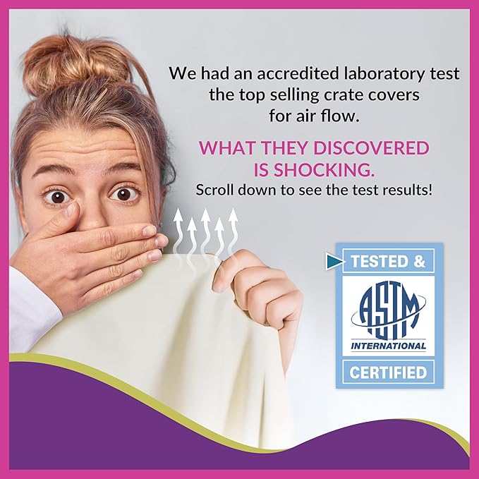 Pet Dreams Dog Crate Cover - Breathable Fabric Kennel Topper for Double-Door Crates, Fits iCrate Dog Cages 18, 24, 30, 36, 42, 48 Inches (Khaki, X Large, 42")