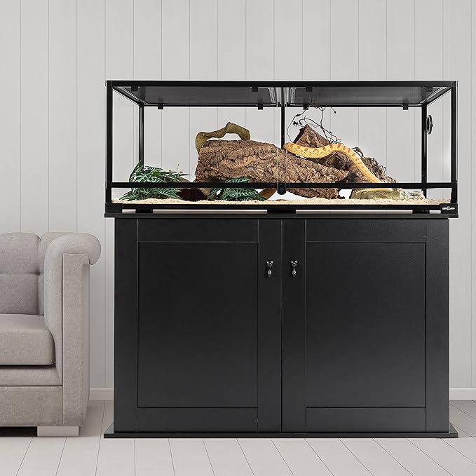 REPTI ZOO Storage Cabinet Terrarium Stand 48" x 24" x 30" for 30" Aquarium Tanks Reptile Terrariums, 6 Large Storage Shelves for Accessories Organization, Extra Holes for Wire Pass
