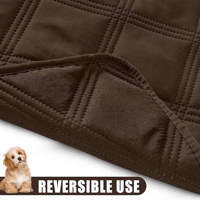 Smiry Waterproof Dog Bed Cover Blanket 40x50, Soft Reversible Pet Blanket, Washable Leakproof Cats Dogs Couch Cover for Sofa, Couch, Furniture, Lattice, Chocolate/Chocolate