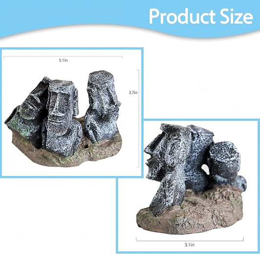 Easter Moai Statue Aquarium Decor – terrariums and Reptile Boxes Tabletop or Office Decoration