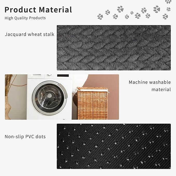 Medium Dog Beds for Crates Washable 30 Inch Dog Crate Bed Soft and Fluffy Pads for Cages Up to 40 lbs Pet Bed Mat Pillows Kennel Pads for Crates Jacquard Dark Grey