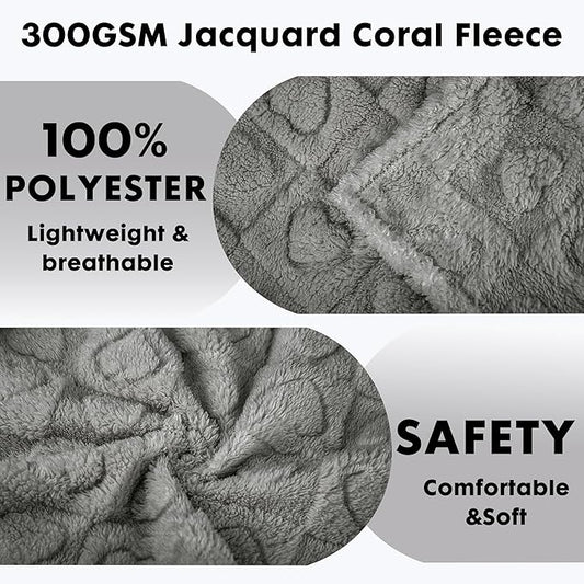 gogobunny Calming Plush Dog Cat Blanket 300GSM Coral Fleece, Ultra-Soft Machine Washable Pet Bedding for Small Medium Dogs Cats Puppies Kittens (Anthracite, 40x50)