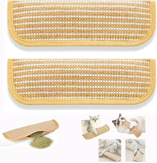 Interactive Catnip Chew Toy 2 Pack Catnip Kicker Soft Sisal Pillow for Cats with 6000mg Organic Catn IP Durable Bite Resistant Kicking Chewing Teething Scratching for Indoor Kitten and Adult Cat (2PC)
