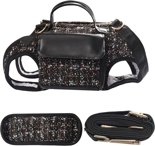 Dog Lift Harness Backpack for Small Dogs, Adjustable Straps Dog Sling Carrier for Hiking, Travel, Outdoor – Black Small