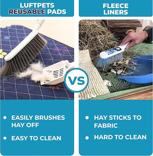 Washable Rabbit & Guinea Pig Cage Liner & Bedding for C&C 2x4 (57"x28"), 2 Pack, Easy to Clean Unlike Fleece, Fast-Drying, Waterproof, Absorbent, Non-Slip Pee Pad, Reusable Bunny Mat for Small Animals