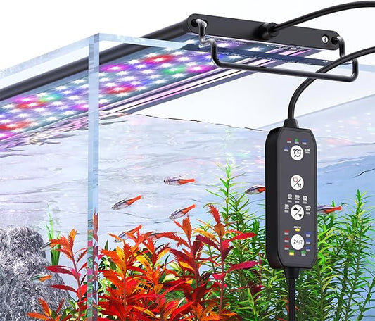 SEAOURA 24/7 Mode Led Aquarium Light for Plants Growth- Sunrise to Moonlight, 7 Colors, Adjustable Timer/Brightness, Full Spectrum Fish Tank Lights for 48 Inch to 54 Inch Tank, 42W
