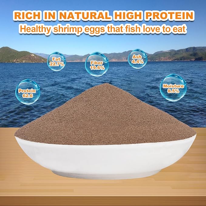 Brine Shrimp Eggs Fish Food - Sea Monkey Eggs 90% Hatch Rate Aquatic Foods for Freshwater & Saltwater Fish, Shrimp, Fry (0.7oz)