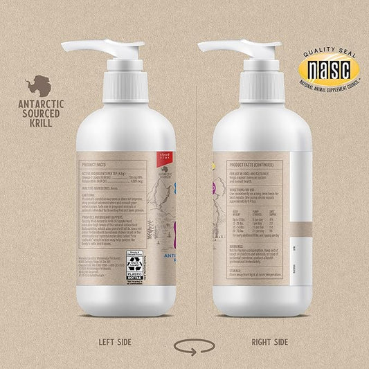 Grizzly Pet Products Krill Oil Liquid Antioxidant Product for Dogs and Cats, 8 Ounce