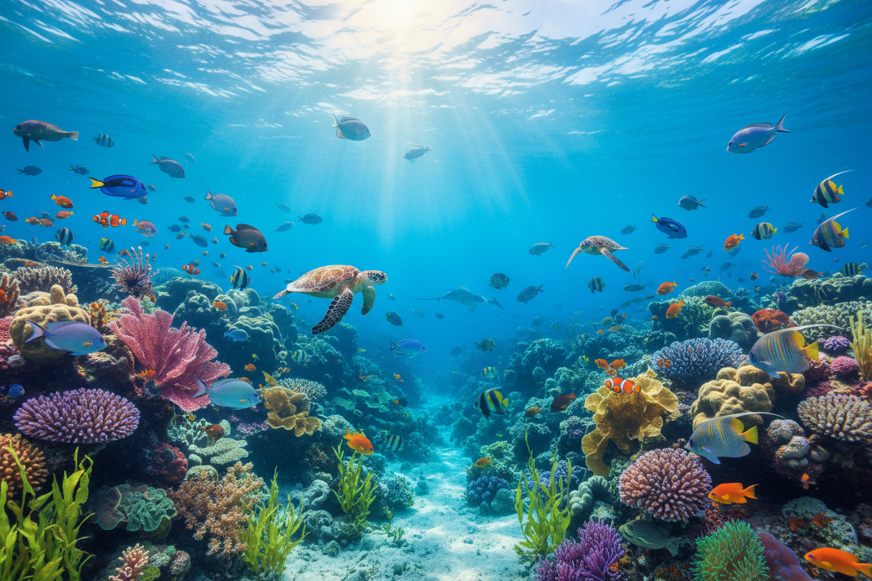 멋진 아쿠아리움 배너 사진 부탁해. 글씨는 없어야 해