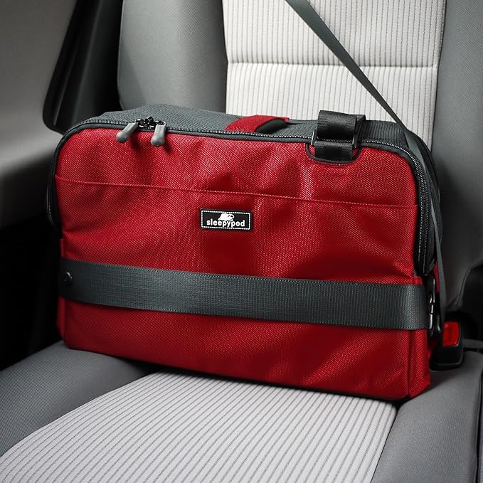 Sleepypod Atom - Airline Approved Pet Carrier and Crash-Tested Car Seat for Cats and Dogs up to 12 lbs. (Strawberry Red)