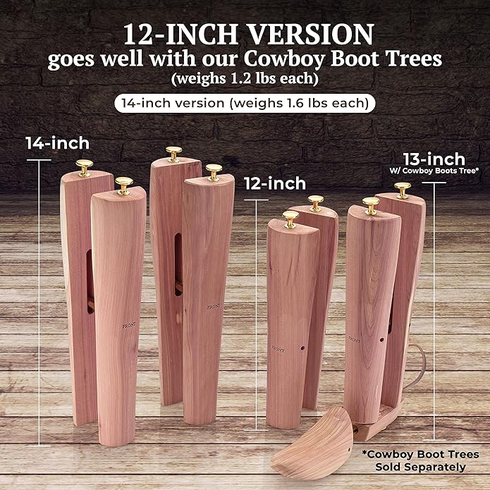 HOUNDSBAY Cedar Boot Tree Shaft Shaper, Tall Boot Inserts Shape Holders - Boot Trees, Stand for Men & Women
