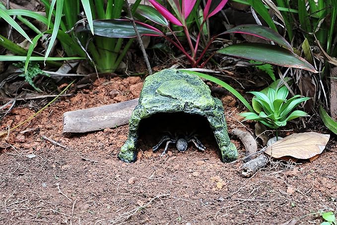MODERNJOE'S Rock Hide Cave Hiding Place for Reptiles, Amphibians and invertebrates. Terrarium & Aquarium Decor. Perfect for Lizards,Snakes,Frogs,Turtles,Bearded Dragons - Large(6.7 x 7.3 x 4.5 inch)