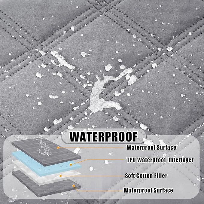 Smiry Waterproof Dog Bed Cover Blanket 52x82, Soft Reversible Pet Blanket, Washable Leakproof Cats Dogs Couch Cover for Sofa, Couch, Furniture, Lattice, Grey/Grey
