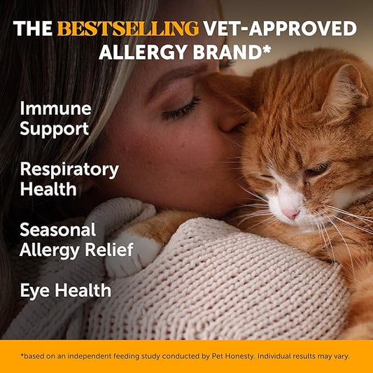 Cat Immune Support Lysine – Allergy Relief & Immune Health Supplement for Cats with L-Lysine, Colostrum, Quercetin & Omega-3 – Soothes Sneezing, Runny Nose & Itchy Skin Chicken, (30-Day Supply)