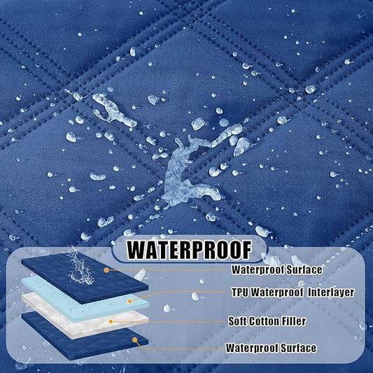 Smiry Waterproof Dog Bed Cover Blanket 40x80, Soft Reversible Pet Blanket, Washable Leakproof Cats Dogs Couch Cover for Sofa, Couch, Furniture, Lattice, Navy/Navy