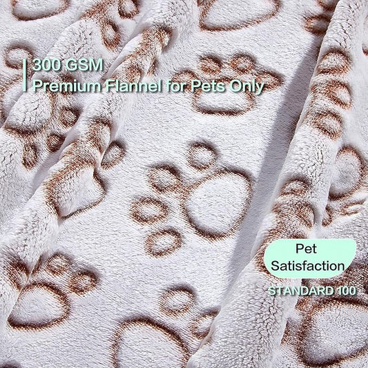Stuffed Brown Small Premium Soft Dog Blanket, with Flannel Cute Paw Print, 24 * 32 inches, Newborn Cat Blanket Puppy Pads Supplies Dog Products Stuff Essentials